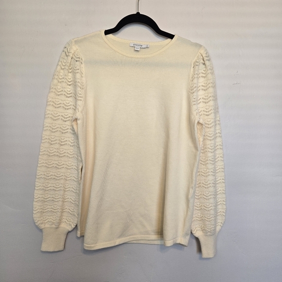 Chico's Sweaters - Chicos Cream Sweater with Lace Sleeves